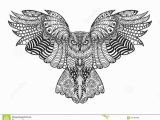 Eagle Mandala Coloring Pages Hand Drawn Cute Owl Portrait for Adult Coloring Stock Vector