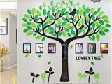 Early American Wall Murals Family Tree Wall Decals 3d Diy Frame Acrylic Wall Stickers Mural for Living Room sofa Tv Art Wall Background Lovely Tree Green