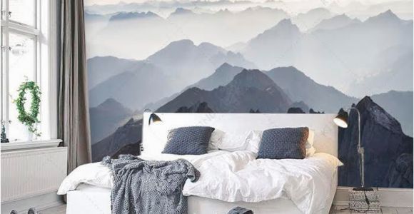 Earth Rising Wall Mural Mystische Berge Wandbild Misty Mountain Schatten