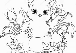 Easter Coloring Pages Disney Characters Happy Easter Chick Coloring Page Stock Vector