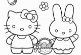 Easter Coloring Pages Hello Kitty Hello Kitty with Easter Bunny Coloring Page From Hello Kitty