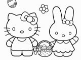 Easter Coloring Pages Hello Kitty Hello Kitty with Easter Bunny Coloring Page From Hello Kitty