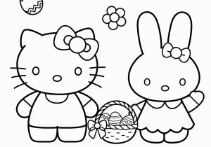 Easter Coloring Pages Hello Kitty Hello Kitty with Easter Bunny Coloring Page From Hello Kitty