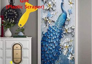Easy Off Wall Murals Amazon 3d Door Wallpaper Wall Mural Peacock Decor Door Decal