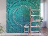 Easy Off Wall Murals Turquoise Mandala Wall Mural by Davidzydd