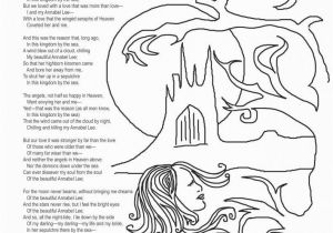 Edgar Allan Poe Coloring Pages Annabel Lee by Edgar Allan Poe Coloring Page Poems