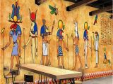 Egyptian Murals and Paintings Custom 3d Wallpaper Vintage Egyptian Murals Bar Restaurant