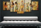 Egyptian themed Wall Murals 5pcs Abstract Ancient Egyptian Decorative Oil Painting