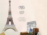 Eiffel tower Wall Mural Maruoxuan Paris Eiffel tower Living Room Bedroom Decor Vinyl Mural Art Wall Decals Bedroom 3d Wallpaper 60 90cm