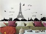 Eiffel tower Wall Mural Penate Eiffel tower Wall Stickers Living Room Bedroom Dormitory Decor Environmental Wallpaper