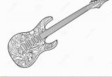 Electric Guitar Coloring Page Electric Guitar Coloring Book for Adults Vector Stock Vector
