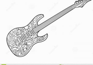 Electric Guitar Coloring Page Electric Guitar Coloring Book for Adults Vector Stock Vector