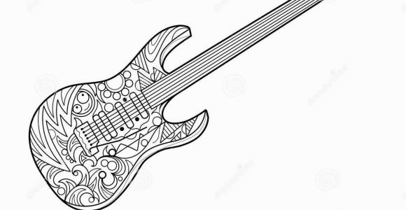 Electric Guitar Coloring Page Electric Guitar Coloring Book for Adults Vector Stock Vector