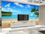 Electronic Wall Murals Beibehang 3d Wallpaper Sea Seaside Scenery Beach Mediterranean Style