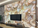 Electronic Wall Murals Beibehang 3d Wallpapers Hd Jade Carving Kowloon Opera Living Room