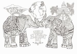 Elephant Mandala Coloring Pages Printable World Elephant Day Elephants Adult Coloring Pages