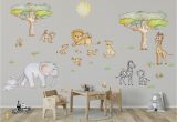 Elephant Wall Mural Nursery African Animal Wall Decal Elephant Wall Decor Safari Wall