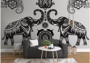 Elephants On the Wall Murals Customized Wallpaper 3d Murals Wallpapers Simple Hand Drawn Animal Elephant Murals Background Wall Papers Home Decor Aishwarya Rai Wallpapers