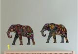 Elephants On the Wall Murals Elephant Flower Mandala Wall Sticker