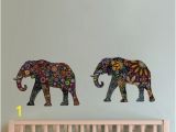 Elephants On the Wall Murals Elephant Flower Mandala Wall Sticker