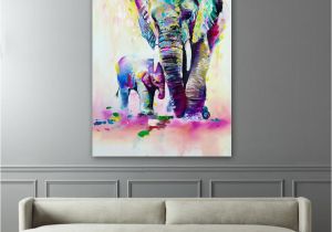 Elephants On the Wall Murals Elephant with son Wall Art Canvas Elephant Decor