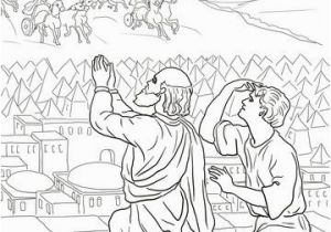 Elijah Bible Story Coloring Pages Elisha Fiery Army Coloring Page