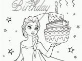 Elsa and Anna Coloring Pages Games Elsa and Birthday Cake Coloring Page