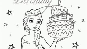Elsa and Anna Coloring Pages Games Elsa and Birthday Cake Coloring Page