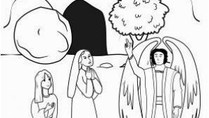 Empty tomb Coloring Page Women Encounter An Angel at Jesus tomb Coloring Page