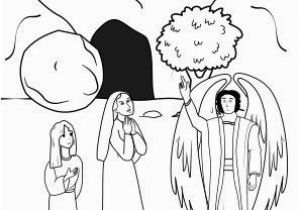 Empty tomb Coloring Page Women Encounter An Angel at Jesus tomb Coloring Page