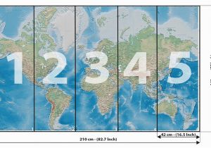 Environmental Graphics Giant World Map Wall Mural Dry Erase Surface Mural – World Map – Wall Picture Decoration Miller Projection In Plastically Relief Design Earth atlas Globe Wallposter Poster Decor 82 7 X 55