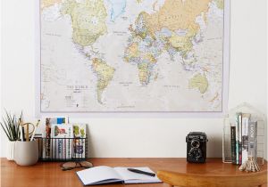 Executive World Map Wall Mural Classic World Map Home Decor Bedroom World Wall Map