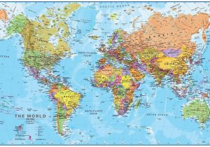 Executive World Map Wall Mural Free Hd Political World Map Poster Wallpapers Download