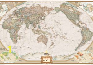 Executive World Map Wall Mural National Geographic Pacific Centered World Map Executive Antique