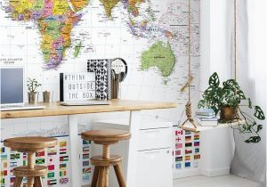 Executive World Map Wall Mural World White Flags In 2019 Dream House