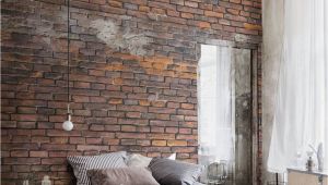 Exposed Brick Wall Mural Urban Decayed Red Wallpaper Wall Mural