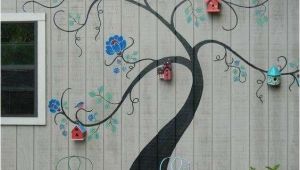 Exterior Wall Mural Designs Tree Mural Brightens Exterior Wall Of Outbuilding or Home