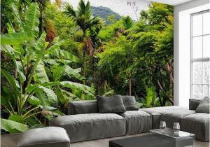 Extra Large Wall Murals Wallpaper Retro Tropical Rain forest Coconut Tree 3d Wall