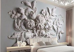 Fabric Murals for Walls Jammory Embossed White Flower Decoratio 3d Fashion Wallpaper