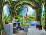 Fairy forest Wall Murals 3d Stereo Fantasy Fairy forest Tree Animal House theme Murals