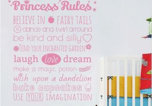 Fairy Princess Wall Mural Girls Wall Stickers Nursery Wall Stickers "princess Rules