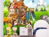 Fairy Wall Murals Uk Home Decor Custom Large Mural 3d Wallpaper Fairy Tale World Cartoon Carriage Animal Child Bedroom Mural Tv Back Wall Decor Deep 5d Embossed