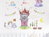 Fairytale Castle Wall Mural Fairy Tale World Castle Cartoon Wall Stickers Beautiful Princess