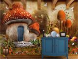 Fairytale Murals Beibehang Custom Wallpaper Fairy Tale Mushroom House Children Room