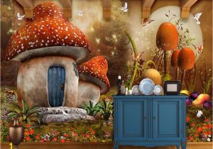 Fairytale Murals Beibehang Custom Wallpaper Fairy Tale Mushroom House Children Room