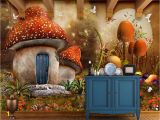 Fairytale Wall Murals Beibehang Custom Wallpaper Fairy Tale Mushroom House Children Room