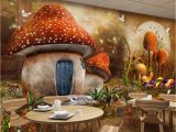 Fairytale Wall Murals Beibehang Custom Wallpaper Fairy Tale Mushroom House Children Room
