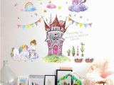 Fairytale Wall Murals Fairy Tale World Castle Cartoon Wall Stickers Beautiful Princess