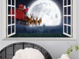 Fake Window Wall Mural 3d False Window Santa Claus Wall Decal Room Bedroom Merry Christmas Decorations Sticker Mural Hot Poster Home Decor 10styles Wall Stickers Kids Wall