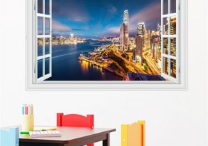 Fake Window Wall Mural Amazon 3d Windows Wall Sticker Wall Decal City Coast